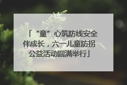 “童”心筑防线安全伴成长，六一儿童防拐公益活动圆满举行