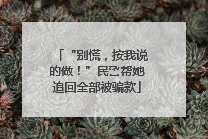 “别慌，按我说的做！”民警帮她追回全部被骗款