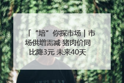 “培”你探市场｜市场供增需减 猪肉价同比降3元 未来40天便宜猪肉敞开吃