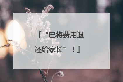 “已将费用退还给家长”！