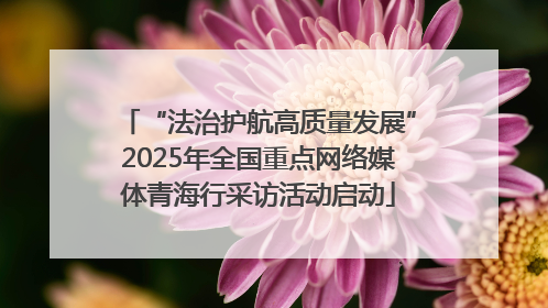 “法治护航高质量发展”2025年全国重点网络媒体青海行采访活动启动