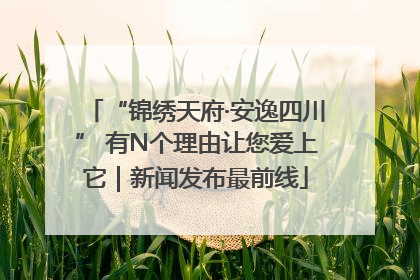 “锦绣天府·安逸四川” 有N个理由让您爱上它｜新闻发布最前线