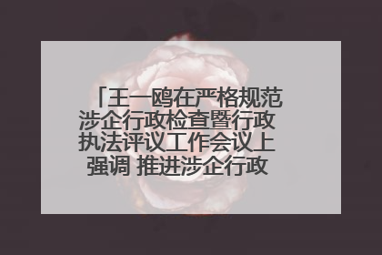 王一鸥在严格规范涉企行政检查暨行政执法评议工作会议上强调 推进涉企行政检查质效大幅提升
