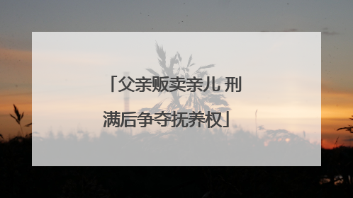 父亲贩卖亲儿 刑满后争夺抚养权