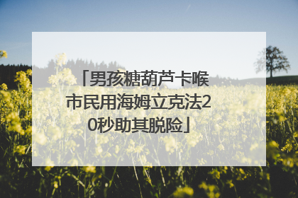 男孩糖葫芦卡喉 市民用海姆立克法20秒助其脱险