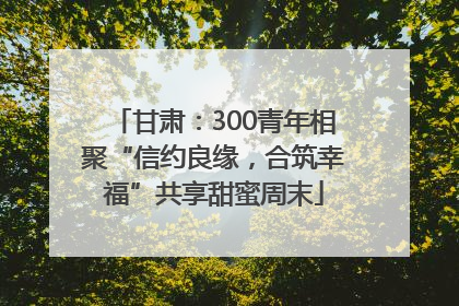 甘肃：300青年相聚“信约良缘，合筑幸福”共享甜蜜周末