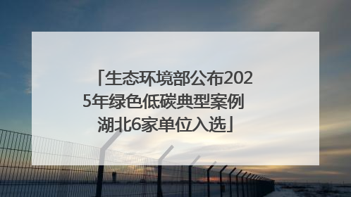 生态环境部公布2025年绿色低碳典型案例 湖北6家单位入选