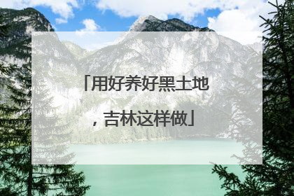 用好养好黑土地，吉林这样做