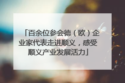 百余位参会德（欧）企业家代表走进顺义，感受顺义产业发展活力