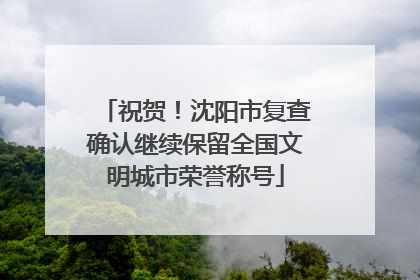 祝贺！沈阳市复查确认继续保留全国文明城市荣誉称号