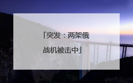 突发：两架俄战机被击中