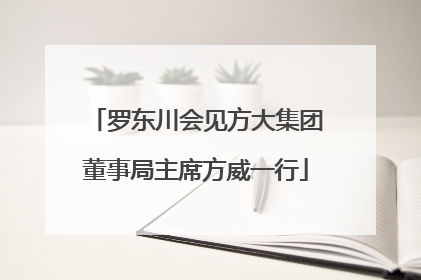 罗东川会见方大集团董事局主席方威一行