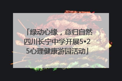 绿动心缘，意归自然 四川长宁中学开展5•25心理健康游园活动