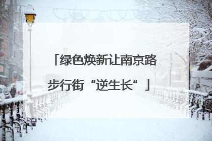 绿色焕新让南京路步行街“逆生长”