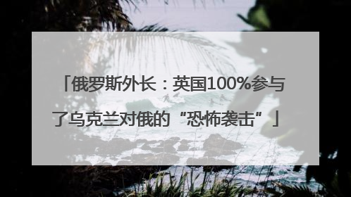 俄罗斯外长：英国100%参与了乌克兰对俄的“恐怖袭击”