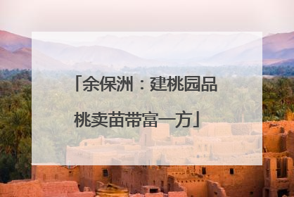 余保洲：建桃园品桃卖苗带富一方