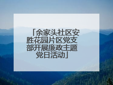 余家头社区安胜花园片区党支部开展廉政主题党日活动