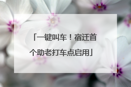 一键叫车！宿迁首个助老打车点启用