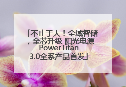 不止于大！全域智储，全芯升级 阳光电源PowerTitan3.0全系产品首发