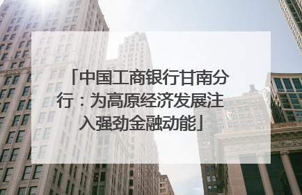 中国工商银行甘南分行：为高原经济发展注入强劲金融动能