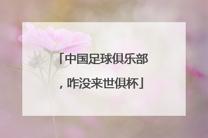 中国足球俱乐部，咋没来世俱杯