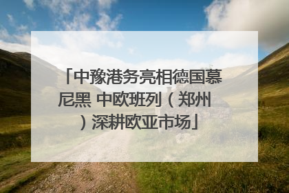 中豫港务亮相德国慕尼黑 中欧班列（郑州）深耕欧亚市场