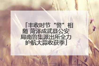 丰收时节“警”相随 菏泽成武县公安局南鲁集派出所全力护航大蒜收获季