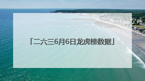 二六三6月6日龙虎榜数据