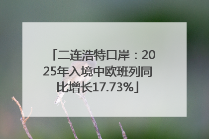 二连浩特口岸：2025年入境中欧班列同比增长17.73%