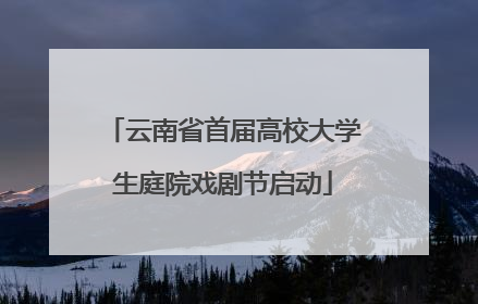 云南省首届高校大学生庭院戏剧节启动