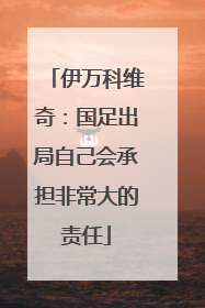 伊万科维奇：国足出局自己会承担非常大的责任