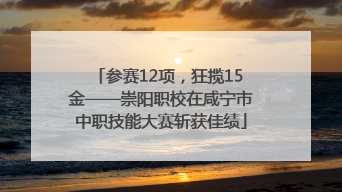 参赛12项，狂揽15金——崇阳职校在咸宁市中职技能大赛斩获佳绩