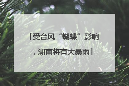 受台风“蝴蝶”影响，湖南将有大暴雨