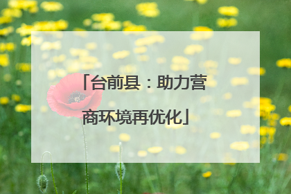 台前县：助力营商环境再优化