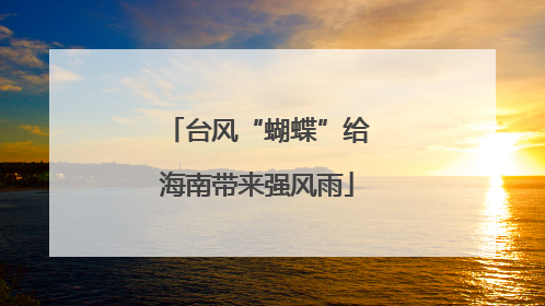 台风“蝴蝶”给海南带来强风雨