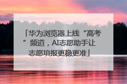 华为浏览器上线“高考”频道，AI志愿助手让志愿填报更稳更准
