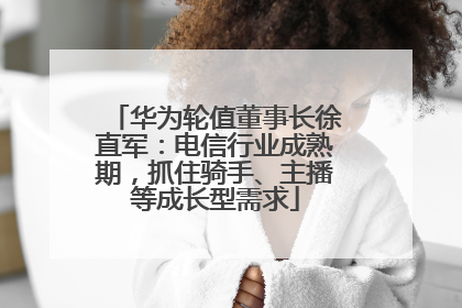 华为轮值董事长徐直军：电信行业成熟期，抓住骑手、主播等成长型需求