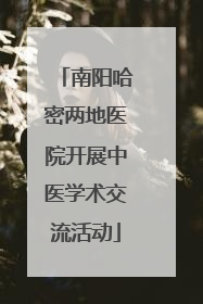 南阳哈密两地医院开展中医学术交流活动