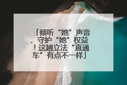 倾听“她”声音、守护“她”权益！这趟立法“直通车”有点不一样
