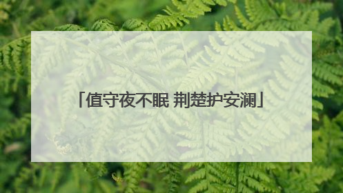 值守夜不眠 荆楚护安澜