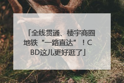 全线贯通、楼宇商圈地铁“一路直达”！CBD这儿更好逛了
