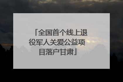 全国首个线上退役军人关爱公益项目落户甘肃