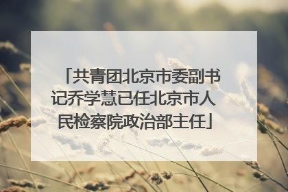 共青团北京市委副书记乔学慧已任北京市人民检察院政治部主任