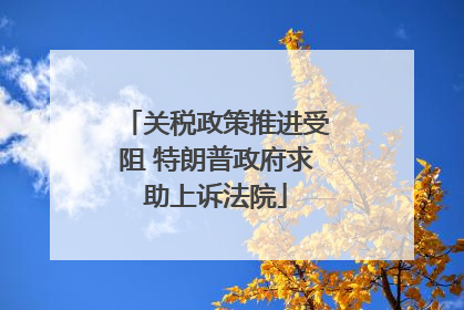 关税政策推进受阻 特朗普政府求助上诉法院