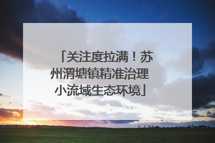 关注度拉满！苏州渭塘镇精准治理小流域生态环境