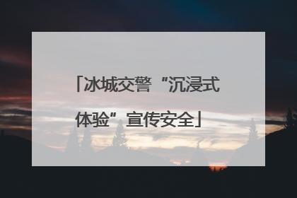冰城交警“沉浸式体验”宣传安全