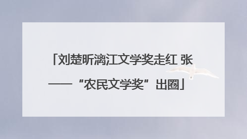 刘楚昕漓江文学奖走红 张一一“农民文学奖”出圈