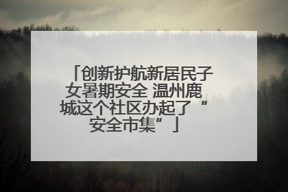 创新护航新居民子女暑期安全 温州鹿城这个社区办起了“安全市集”