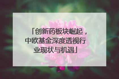 创新药板块崛起，中欧基金深度透视行业现状与机遇
