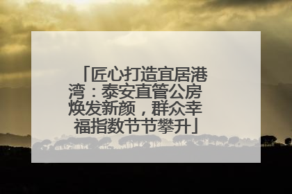 匠心打造宜居港湾：泰安直管公房焕发新颜，群众幸福指数节节攀升